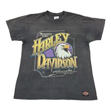 Vintage 1989 Harley Davidson Eagle Single Stitch T-Shirt Size Large Mens Gray L picture