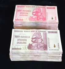 200 Zimbabwe banknotes-100 ea. x 100 & 200 million dollars /circulated currency picture