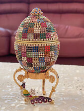 Peacock Faberge Egg style Vintage Handcarve Natural egg 24k Gold  Faberge Music picture