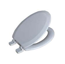 Elongated White Wood Toilet Seat Easy Clean picture