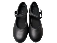 Capezio 3800 Mary Jane Tap Shoe Leather Buckle TeleTone Taps Size 8.5W Black picture