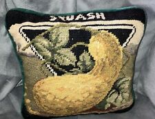 Vintage Imperial Elegance Vegetable Pillow Needle Point Squash Gardening Farmer picture