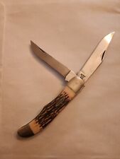 Vintage Kabar Ka-Bar 1184 Big Folding Hunter Pocket Knife 2 Blade Nice picture