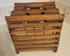 Antique Farmhouse Wooden Egg Crate Carrier Twin Brook Farms Garland, Maine picture