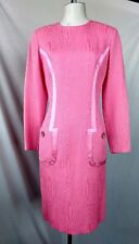 Vintage 1970s Mila Schon Pink Embossed Jacquard Dress Made In Italy picture