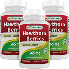3 Pack Best Naturals Hawthorn Berry 565 mg 180 Capsules picture