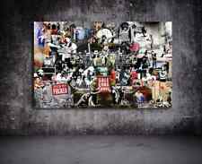Banksy Street Artist Grafitti Collage  Vol1  Large 24 x 36 Custom Canvas Print picture