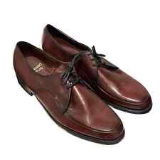 1960s Deadstock Mod Brown Leather Lace Up Oxford Shoes / Men’s 12 *  picture