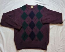 Vintage Shannon Sweater Mens Large Purple Wool Pullover Crewneck Ireland picture