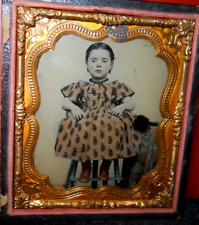 1/6th Size tinted Ambrotype of young girl in Bogardis half case picture