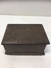 Small Antique 1800’s  Dovetailed Quarter-sawn Oak Hinged Box 8” x 5.25” x 3.5” picture