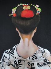 Geisha's Grace Original Oil Painting Canvas small artwork asian japan japanese picture