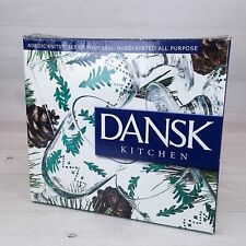 Vintage Dansk 4pc Nordic Knits Christmas Tree 12oz Goblet Drinking Glasses NEW picture