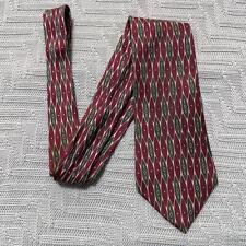 Vintage Albert Nipon maroon abstract geometric print silk tie picture