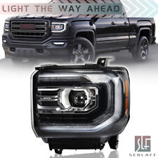 For 2016 2017 2018 GMC Sierra1500 Full LED Headlights Assembly Black Driver LH picture