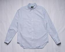 Gitman Vintage $205 Blue White Striped Oxford Button Down Collar Cotton Shirt M picture