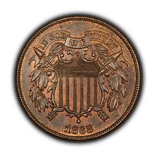 1868 2c Two Cent Piece - Strong UNC Red Brown - SKU-B3671 picture