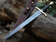 Exquisite Hand-Forged Damascus Steel Double-Edged Mini Sword ( A collector dream picture