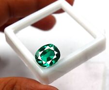 7.35 Ct Certified Oval Shape Zambia Natural Eye Clean Green Emerald Gemstone AKG picture