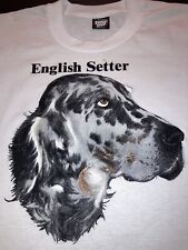 Vintage:  NOS English Setter Large  White  T-Shirt Single Stitch. USA. Teletrend picture