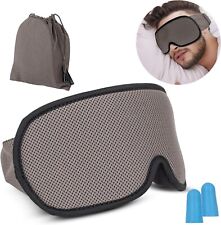 3D Sleeping Eye Mask with Earplugs, 100% Light Blocking Sleep Mask for Men Women picture