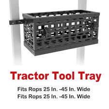 Universal 24 x10 x10 inch Tractor Tool Tray w/ Implement Holder + 2 CLIPS Black picture