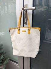 Authentic GUCCI Vintage Shoulder Tote Bag GG PVC Leather 189896 White 5372I picture