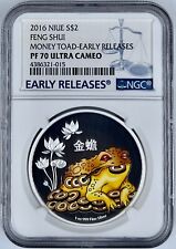 2016 Niue $2 Feng Shui Money Toad Silver Coin NGC PF70UCAM Colorized ER 999 picture