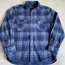 Jachs Shirt Mens Large Flannel Blue plaid Thick Brawny Long Sleeve picture