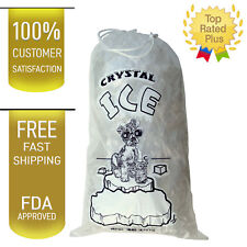 10 LB LBS Commercial Ice Bag Bags Drawstring 10/25/50/100/150/200/.../500/1000 picture