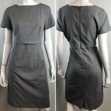 Twin Hill Women's 8 Gray Wool Blend Stretch Knee Length Sheath Dress Heathered  picture