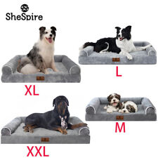SheSpire Grey Orthopedic Foam Dog Bed 3Side Bolster Pet Sofa w/ Removable Cover picture