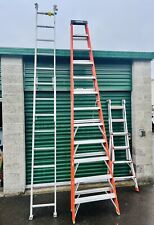 Ladders x3 with 17 ft Little Giant Ladder, 12 ft Freestanding, 16 ft extension picture