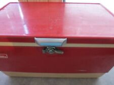 Coleman Cooler Steel Vintage RED from 1960s AS SEEN SET SHIPPING picture