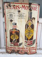 Antique Vintage Denis-Mounie France Collectible Original Porcelain Tin Signboard picture