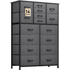 TAUS 16 Drawer Dresser Tall Fabric Dresser Large Chest of Drawers Organizer picture
