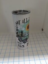 20 Oz Skinny Tumbler Not All Those Who Wander Are Lost With A Jeep, Sunflower  picture