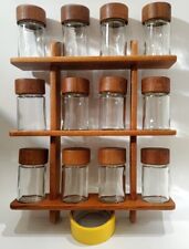  Digsmed Danish Mid-CenturyTeak Spice Rack Wall Mount -12 Jars - Mint Condition picture