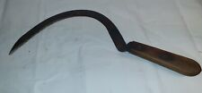 Antique Primitive Hand Sickle Corn Hay Tobacco Knife Wood Reaper Farm Tool picture