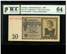 GERMANY 20 REICHSMARK 1939 P185 UNC picture