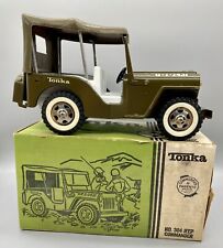 Vintage 1960's Tonka Green No 304 Jeep Commander GR2-2431 Pressed Steel W/Box picture