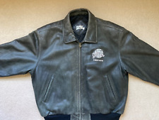 PLANET HOLLYWOOD Bomber Jacket. Distressed Black Leather Chicago Mens 2XL picture