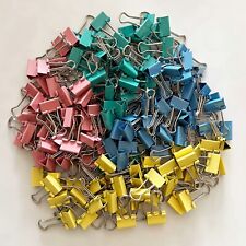 Small Binder Clips, Colorful, Horizontal width 3/4INCH, Small Metal Paper Clamp picture