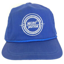 Vtg Micro Motion Hat Logo Rope Cap Embroidered Made In USA Baseball Trucker Blue picture