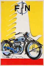 VINTAGE FN MOTORCYCLE AD POSTER PRINT 54x36 BIG 9 MIL PAPER picture