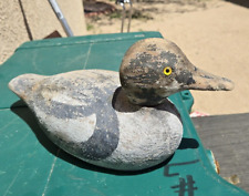 ANTIQUE VERY OLD WOODEN DUCK DECOY  VINTAGE, GLASS EYES picture