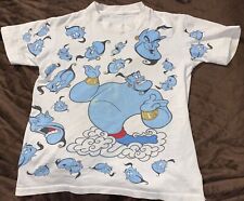 Vtg Disney T Shirt Aladdin Genie All Over Print Robin Williams USA 90s Kids size picture