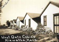 1943 hiawatha KS west gate cabins Vavroch owners; motor court; rppc KANSAS picture