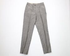 Vtg 30s Streetwear Mens 28x30 Wool Blend Chambray Dress Pants Slacks Gray USA picture
