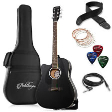 Full-Size Left-Handed Cutaway Thinline Acoustic-Electric Guitar w/ Gig Bag & EQ picture